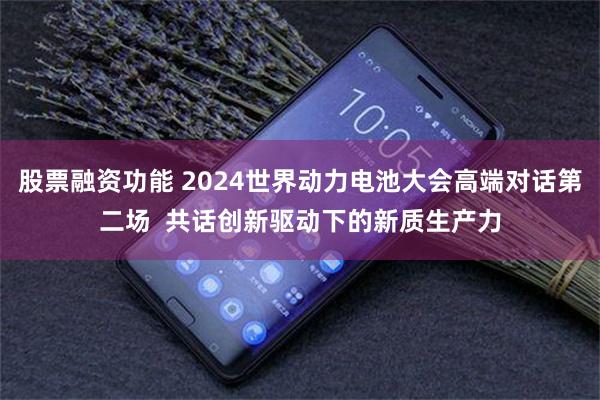 股票融资功能 2024世界动力电池大会高端对话第二场  共话创新驱动下的新质生产力