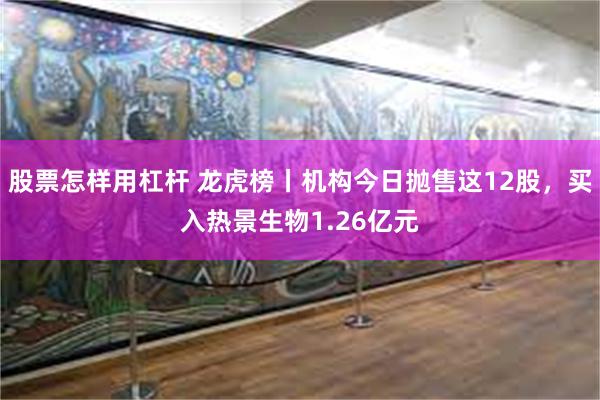 股票怎样用杠杆 龙虎榜丨机构今日抛售这12股，买入热景生物1.26亿元