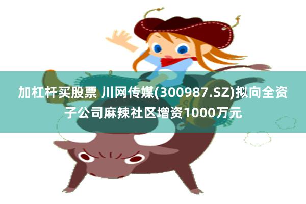加杠杆买股票 川网传媒(300987.SZ)拟向全资子公司麻辣社区增资1000万元