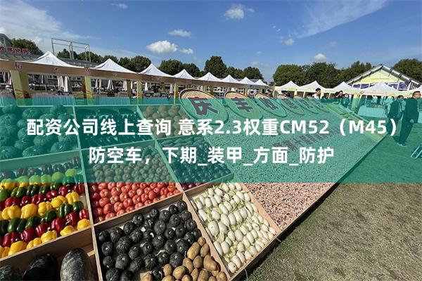 配资公司线上查询 意系2.3权重CM52（M45）防空车，下期_装甲_方面_防护