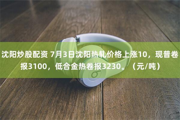 沈阳炒股配资 7月3日沈阳热轧价格上涨10，现普卷报3100，低合金热卷报3230。（元/吨）